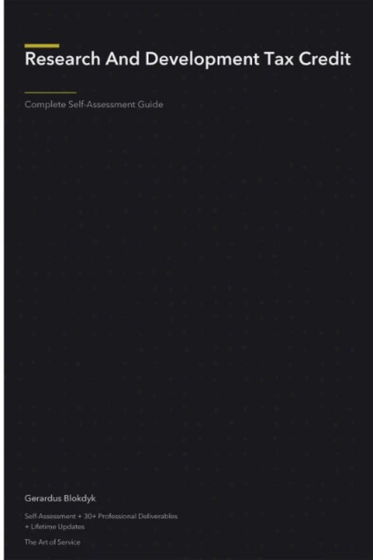 Research And Development Tax Credit A Complete Guide - 2020 Edition - Image 1