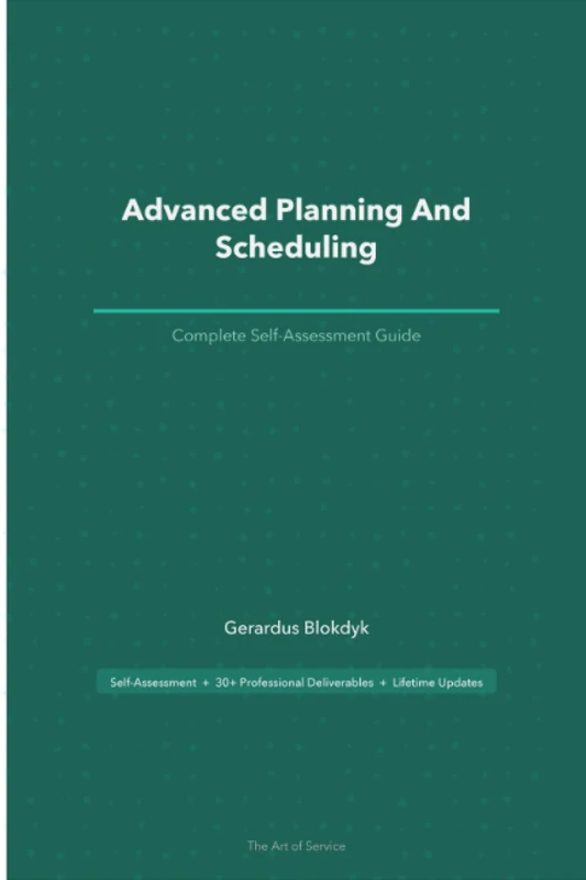 Advanced Planning And Scheduling A Complete Guide