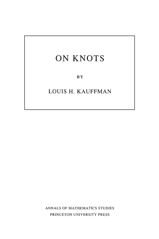 On Knots (AM-115) - Princeton University Press Mathematics Book