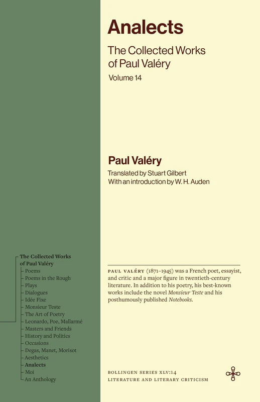 Analects: The Collected Works of Paul Valéry, Volume 14 (Bollingen Recollections)