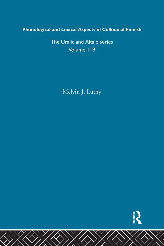 Phonological and Lexical Aspects of Colloquial Finnish