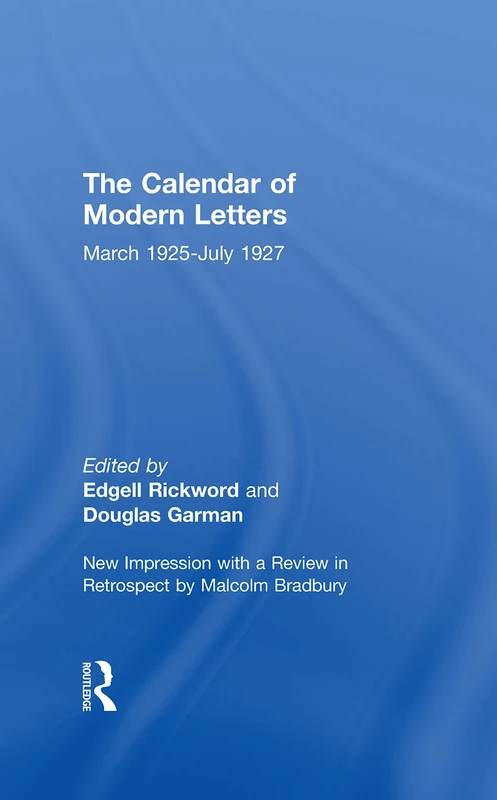 The Calendar Modern Letts 4v Cb: Cal of Modern Letters