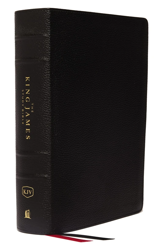 KJV, The King James Study Bible, Genuine Leather, Black, Thumb Indexed, Red Letter, Full-Color Edition: Holy Bible, King James Version