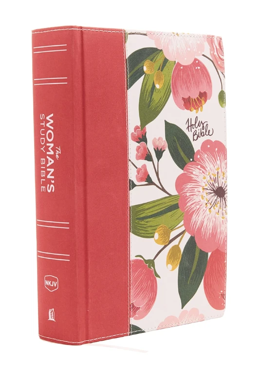 NKJV, The Woman's Study Bible, Cloth over Board, Pink Floral, Red Letter, Full-Color Edition, Thumb Indexed: Receiving God's Truth for Balance, Hope, and Transformation