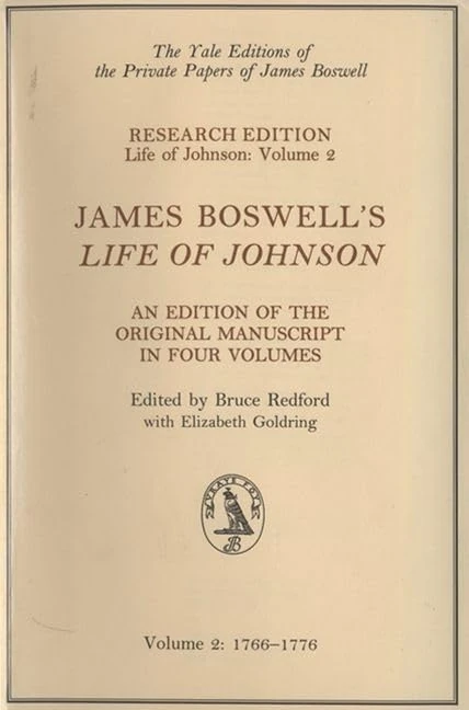 Boswell's Life of Johnson Vol 2 - Yale Editions Manuscript