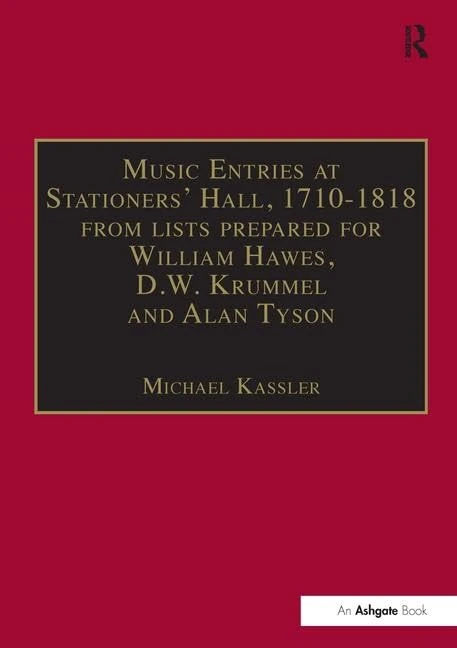 Routledge Music Entries at Stationers' Hall, 1710-1818