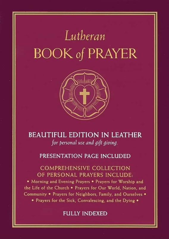 Lutheran Book of Prayer - Burgundy Genuine Leather