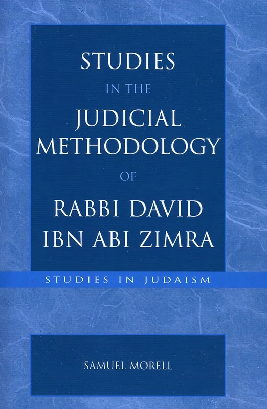 Studies in the Judicial Methodology of Rabbi David ibn Abi Zimra (Studies in Judaism)