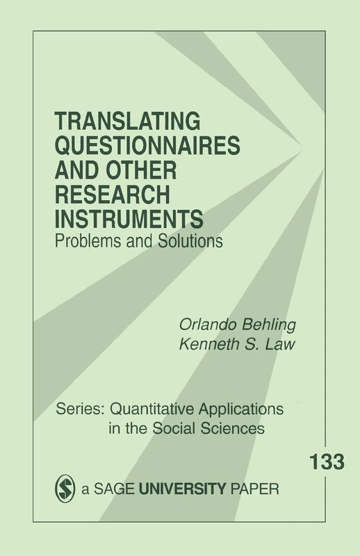 Translating Questionnaires and Other Research Instruments: Problems and Solutions (Quantitative Applications in the Social Sciences): 133 - Image 1