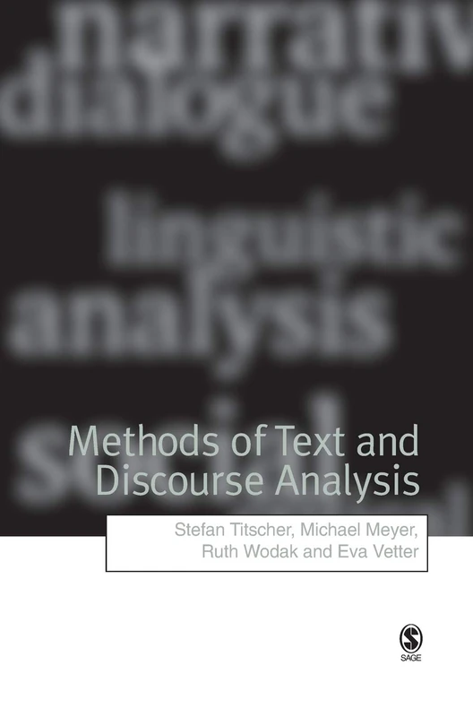 Sage Publications Methods of Text and Discourse Analysis Book
