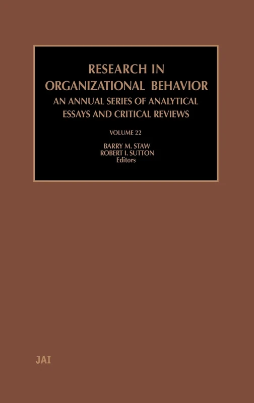 Research in Organizational Behavior (Volume 22)