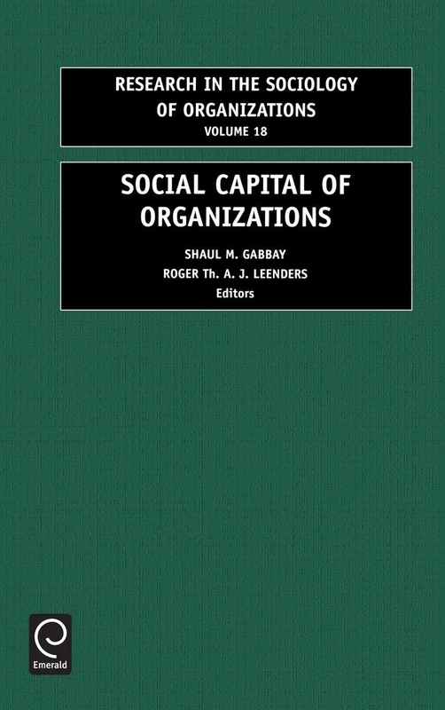 Social Capital of Organizations: 18 (Research in the Sociology of Organizations, 18)