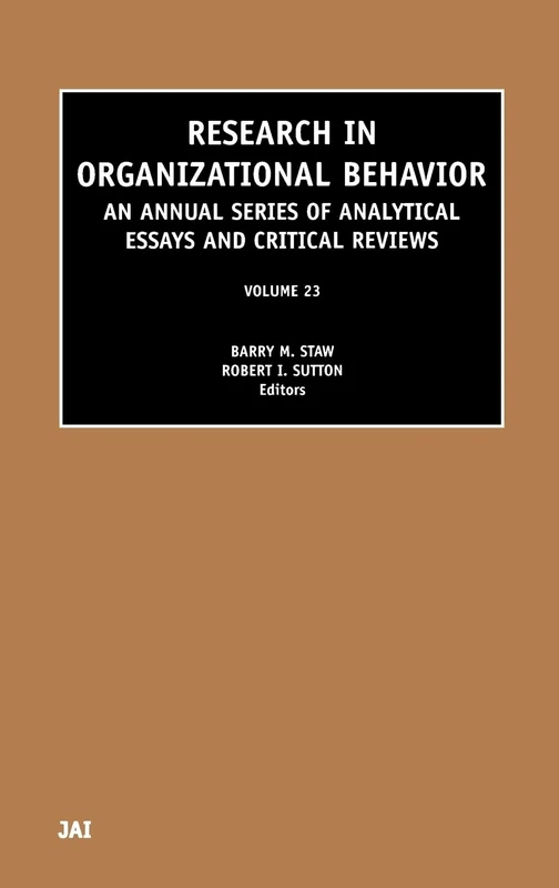Research in Organizational Behavior (Volume 23)