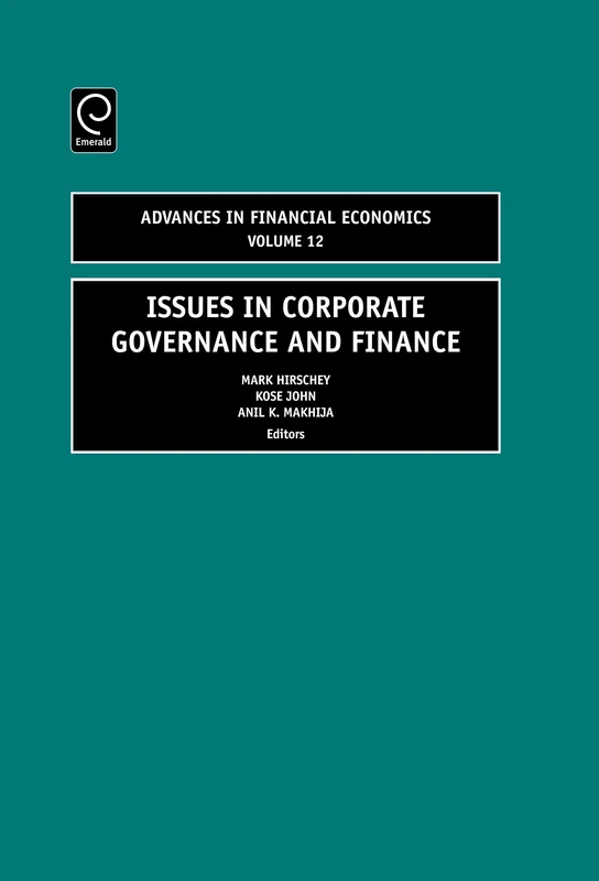 Issues in Corporate Governance and Finance: 12 (Advances in Financial Economics, 12)