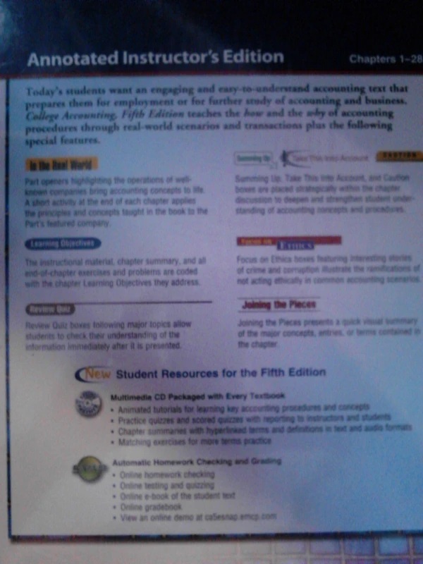 College Accounting: Annotated Instructor's Edition with Instructor Resources DVD