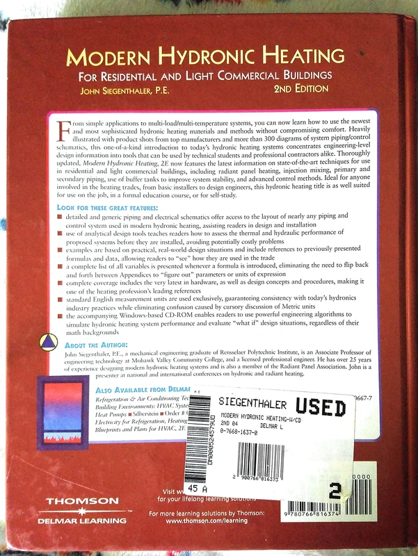 Modern Hydronic Heating for Residential and Light Commercial Buildings