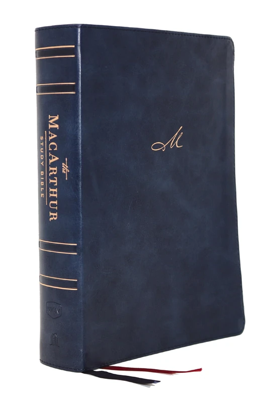 NKJV, MacArthur Study Bible, 2nd Edition, Leathersoft, Blue, Thumb Indexed, Comfort Print: Unleashing God's Truth One Verse at a Time
