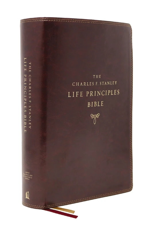 NASB, Charles F. Stanley Life Principles Bible, 2nd Edition, Leathersoft, Burgundy, 1995 Text, Comfort Print: Holy Bible, New American Standard Bible