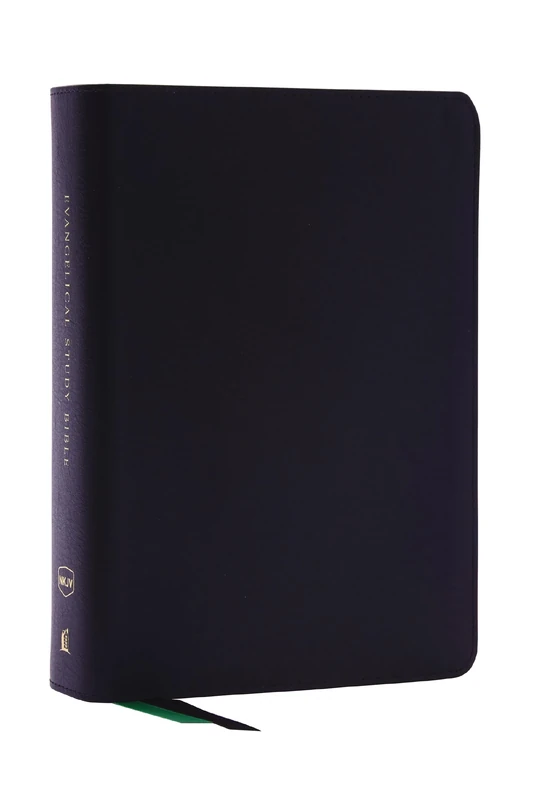 Evangelical Study Bible: Christ-centered. Faith-building. Mission-focused. (NKJV, Black Bonded Leather, Red Letter, Thumb Indexed, Large Comfort Print)