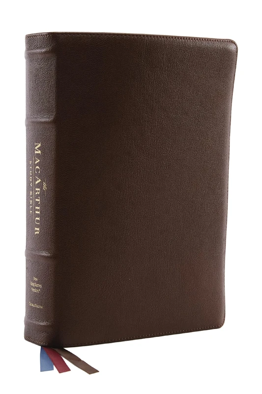 Nkjv, MacArthur Study Bible, 2nd Edition, Premium Goatskin Leather, Brown, Premier Collection, Comfort Print: Unleashing God's Truth One Verse at a Time