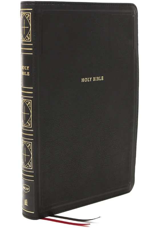 NKJV Holy Bible, Giant Print Thinline Bible, Black Leathersoft, Thumb Indexed, Red Letter, Comfort Print: New King James Version: Holy Bible, New King James Version