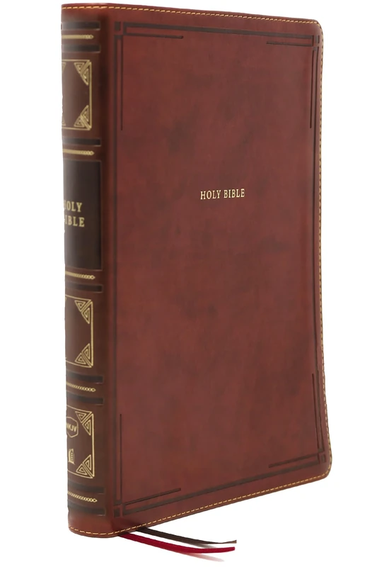 NKJV Holy Bible, Super Giant Print Reference Bible, Brown Leathersoft, Thumb Indexed, 43,000 Cross references, Red Letter, Comfort Print: New King James Version: Holy Bible, New King James Version