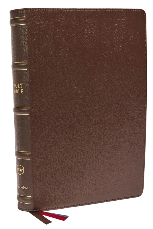 NKJV, Large Print Verse-by-Verse Reference Bible, Maclaren Series, Genuine Leather, Brown, Comfort Print: Holy Bible, New King James Version