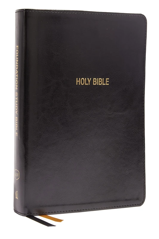 KJV, Foundation Study Bible, Large Print, Leathersoft, Black, Red Letter, Thumb Indexed, Comfort Print: Holy Bible, King James Version