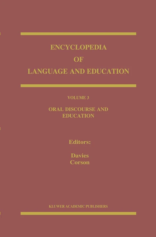 Springer Oral Discourse and Education - Encyclopedia Vol 3