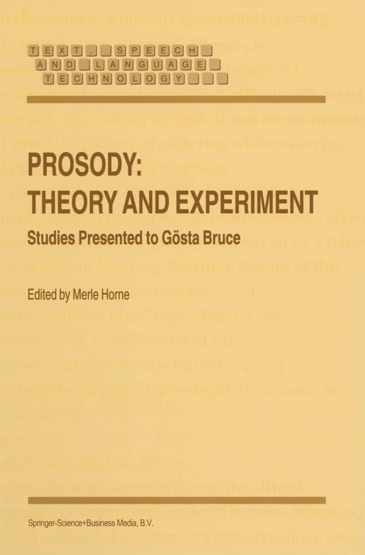 Springer Prosody: Theory and Experiment - Text, Speech and Language