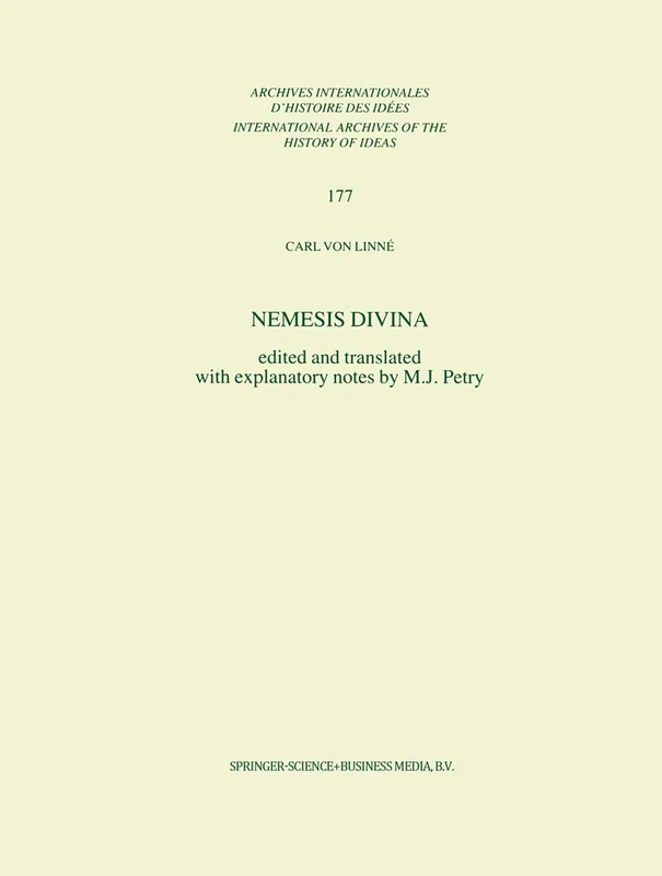 Nemesis Divina: 177 (International Archives of the History of Ideas Archives internationales d'histoire des idées, 177)