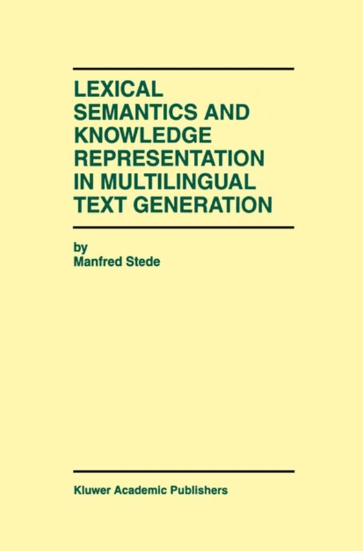 Springer Lexical Semantics and Knowledge Representation Book