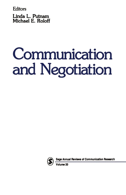 Communication and Negotiation: 20 (SAGE Series in Communication Research)
