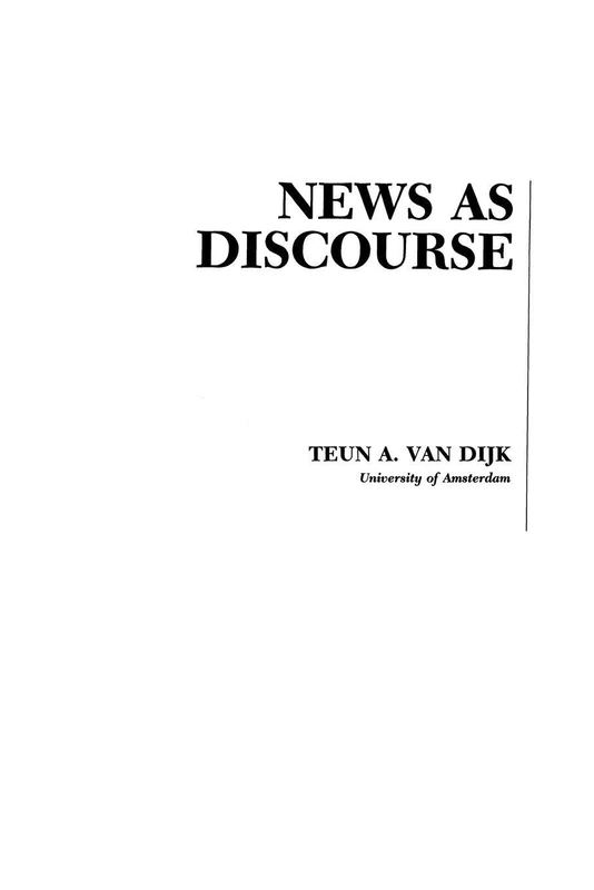 News As Discourse (Routledge Communication Series)