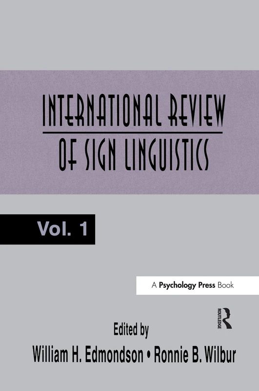 Psychology Press - International Review of Sign Linguistics Vol 1
