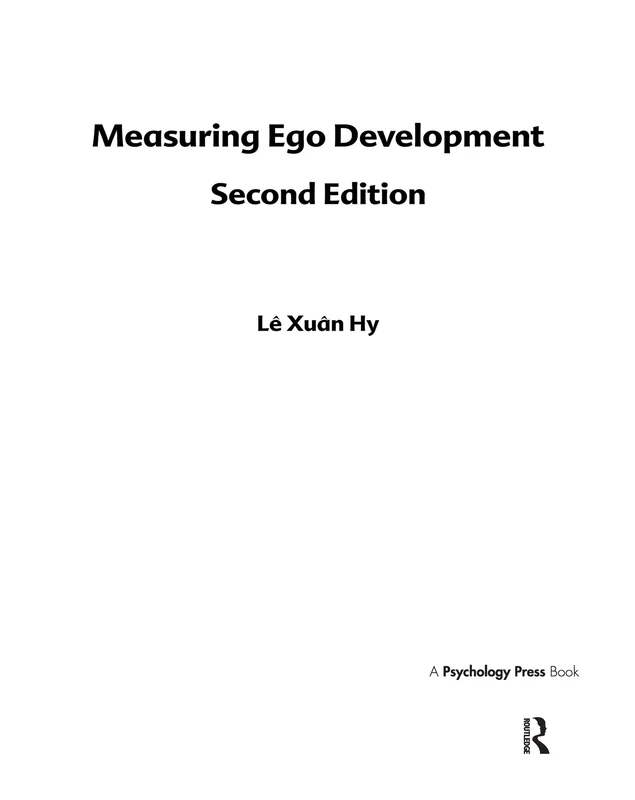 Measuring Ego Development (Lea Series in Personality and Clinical Psychology)