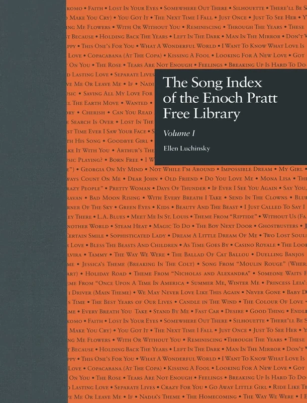 The Song Index of the Enoch Pratt Free Library (Garland Reference Library of the Humanities)