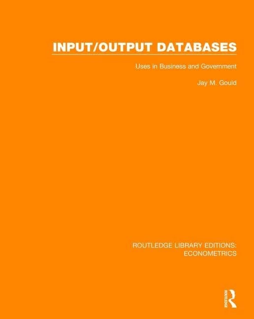 Input/Output Databases: Uses in Business and Government: 7 (Routledge Library Editions: Econometrics)