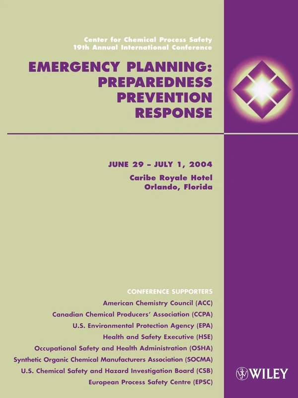 2004 Ann Intrn'l Cnfrnc Emergency Plan: Preparedness, Prevention and Response
