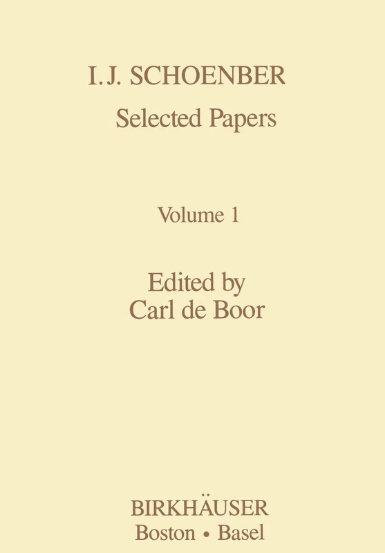 I.J. Schoenberg Selected Papers: 001 (Contemporary Mathematicians) - Image 1