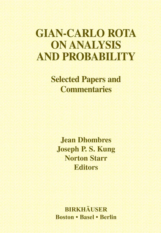 Gian-Carlo Rota on Analysis and Probability: Selected Papers and Commentaries (Contemporary Mathematicians)