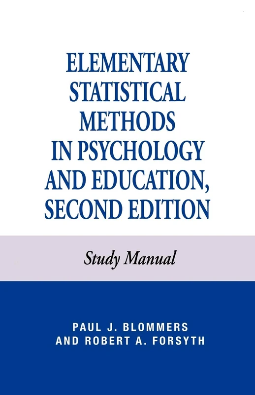 Elementary Statistical Methods in Psychology: and Education, Study Manual