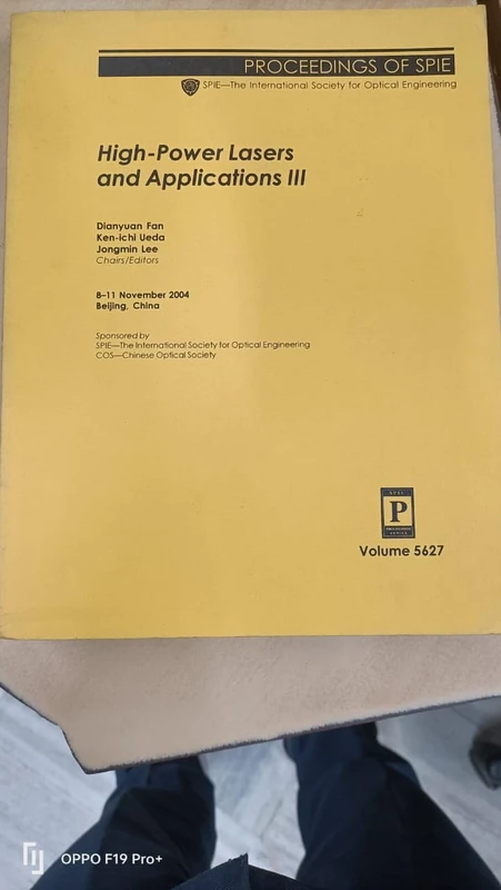 High-power Lasers and Applications III (Proceedings of SPIE)