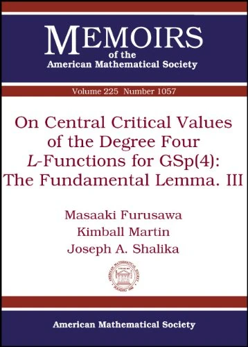 On Central Critical Values of the Degree Four $l$-functions for Gsp (4): The Fundamental Lemma. III (Memoirs of the American Mathematical Society)
