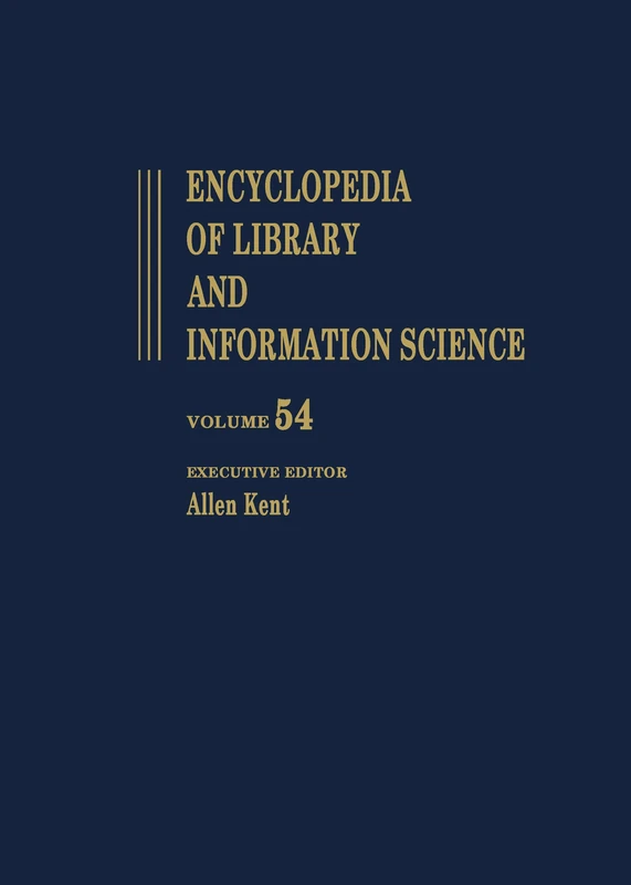 CRC Press Encyclopedia of Library and Information Science Vol 54