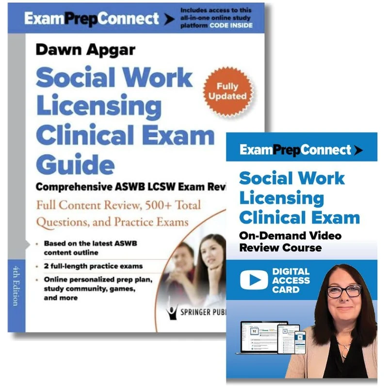 Social Work Licensing Clinical Exam Guide and LCSW Exam Video On-Demand Review Course Set: Featuring 14 Hours of Instruction from Dr. Dawn Apgar - Image 1
