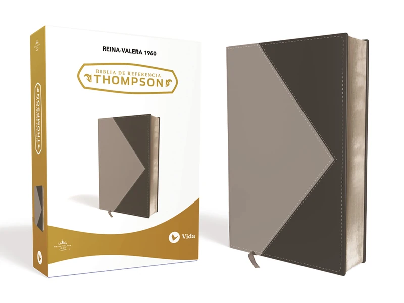 RVR60, Biblia de Referencia Thompson, Leathersoft, Dos tonos, Negro/Gris - Image 1