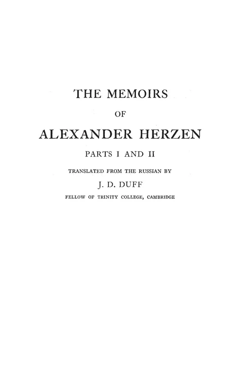 The Memoirs of Alexander Herzen, Parts I and II - Image 1