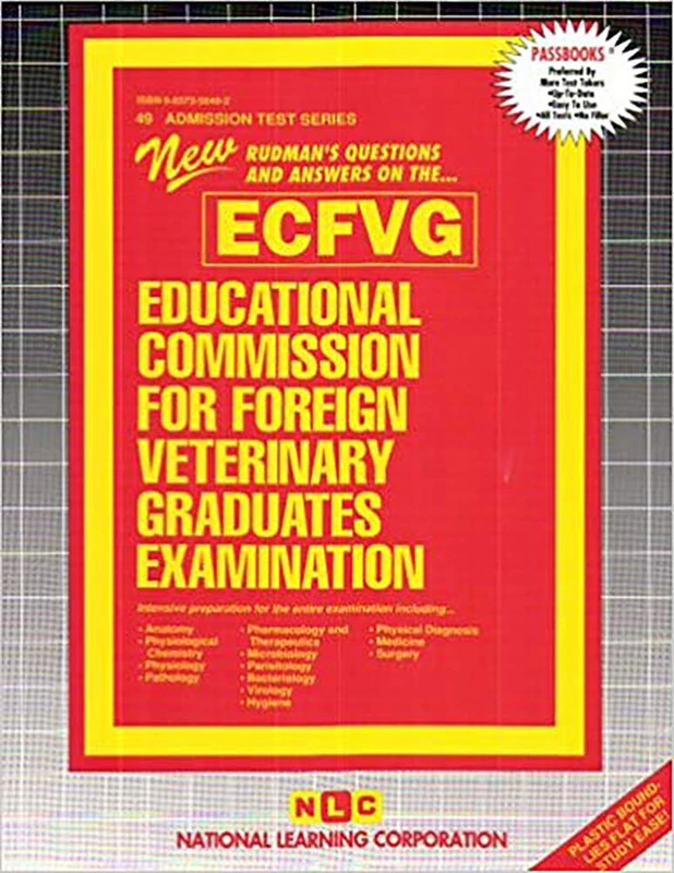EDUCATIONAL COMMISSION FOR FOREIGN VETERINARY GRADUATES EXAMINATION (ECFVG) (1 VOL.): Passbooks Study Guide (Admission Test, 1) - Image 1