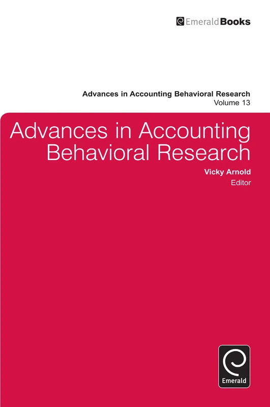 Advances in Accounting Behavioral Research: 13